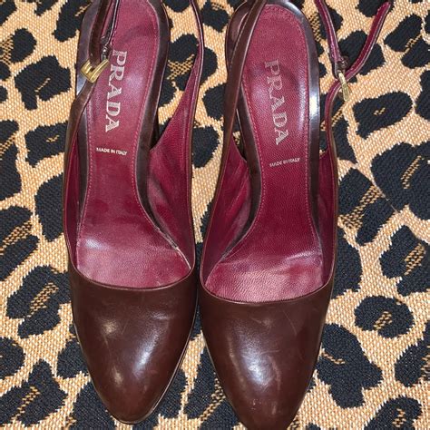 prada burgundy heels|Prada ladies shoes.